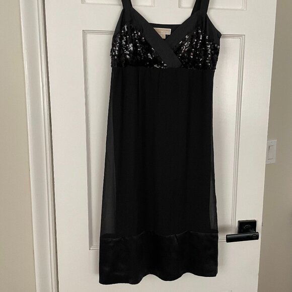 Michael Kors Black with Sequins Cocktail Dress Size 8 - Picture 1 of 4